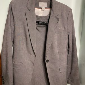 H&M suit with blazer, a-line skirt and belt size 10
